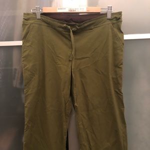 Prana green tie front cropped pants
